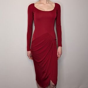 Andy The Anh — Long Sleeve Red Dress, Size 0